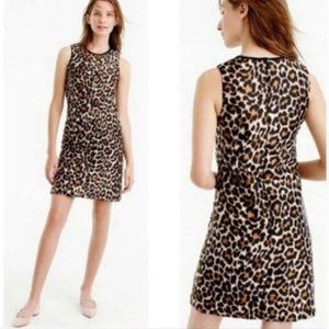 J. Crew Black Leopard Animal Print Sleeveless A-line Shift Dress 2